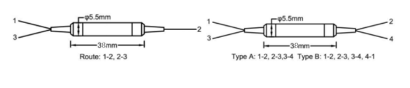 四端口環(huán)形器單模光纖環(huán)形器尺寸圖