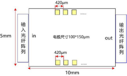 SOI芯片可調(diào)光濾波器陣列尺寸圖